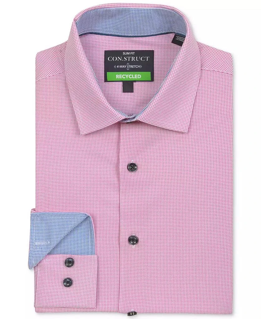 ConStruct Men’s Recycled Slim Fit Micro Texture 4-Way Stretch Performance Dress Shirt 1