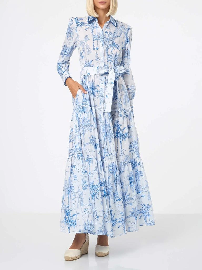 Mc2 Saint Barth Woman Long Dress With Toile De Jouy Print 1