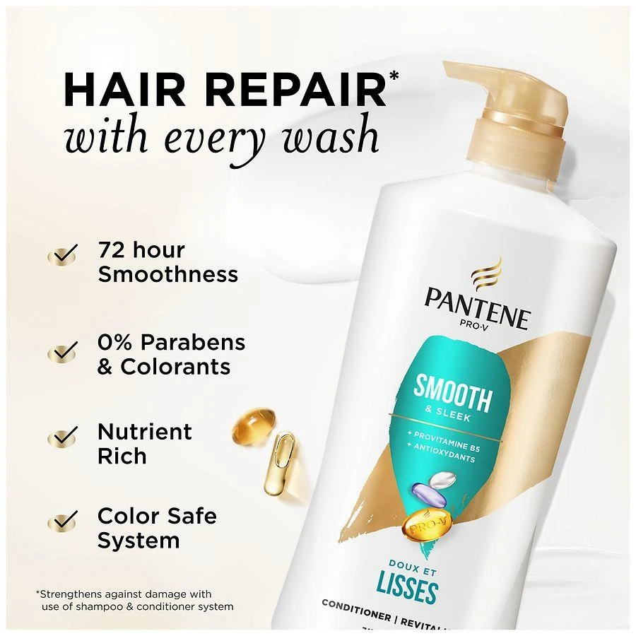 Pantene Smooth & Sleek 72 Hour Smoothness Conditioner No scent 2