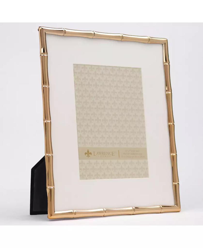 Lawrence Frames High Quality Polished Cast Metal Picture Frame - Bamboo Design with Mat for, 8" x 10"