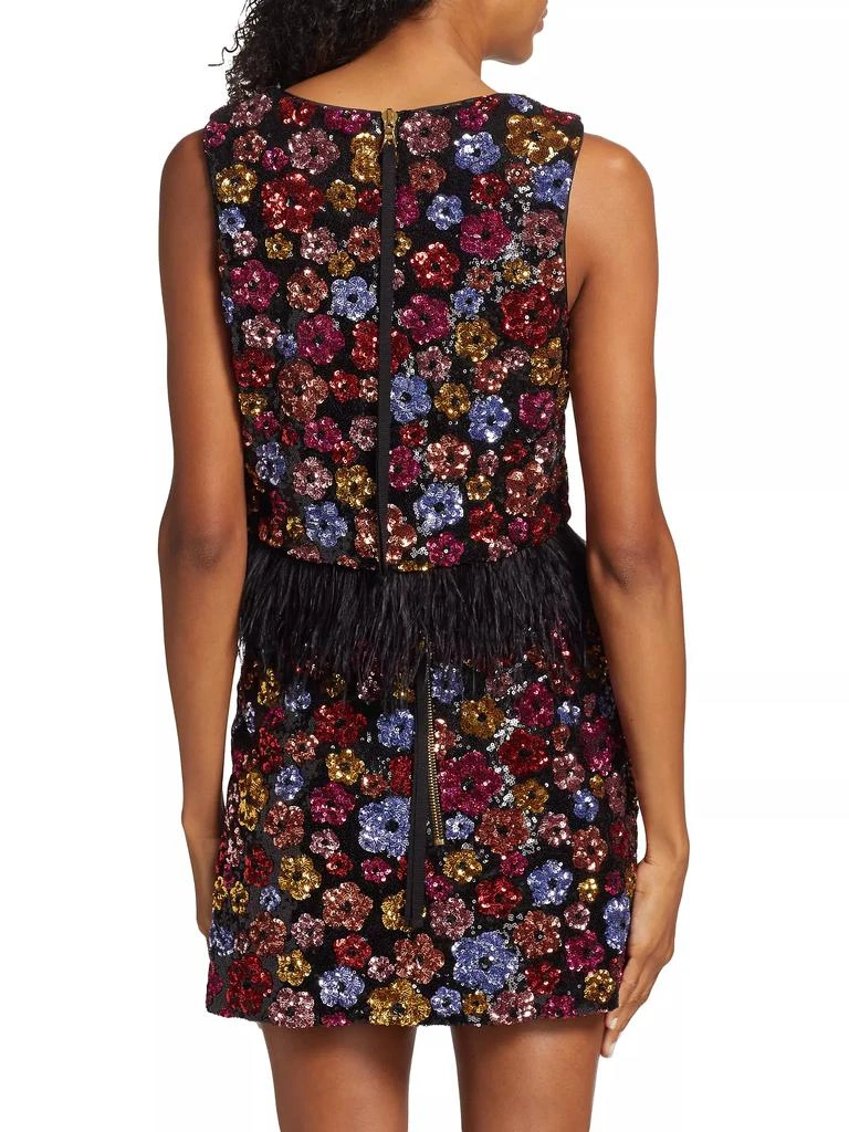 Le Superbe Murakami Sequined Floral Crop Top 5