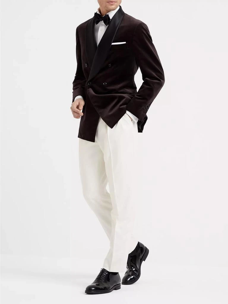 Brunello Cucinelli Délavé Silk Twill Tuxedo Trousers with Double Pleats 5