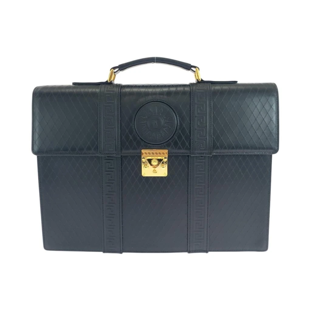 Versace Leather Briefcase Handbag (Pre-Owned)