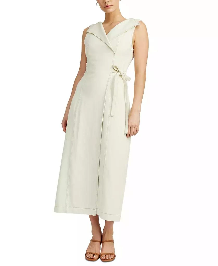 En Saison Women's Areli Tie-Waist Cotton Denim Midi Dress 1