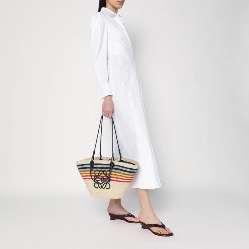 Loewe Large Anagram basket bag in Iraca palm and leather