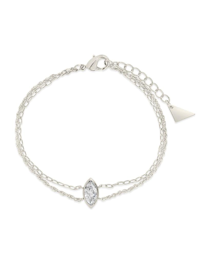 Sterling Forever Karlie CZ & Layered Chain Bracelet