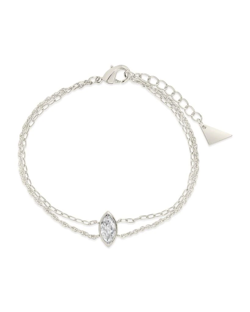 Sterling Forever Karlie CZ & Layered Chain Bracelet 1