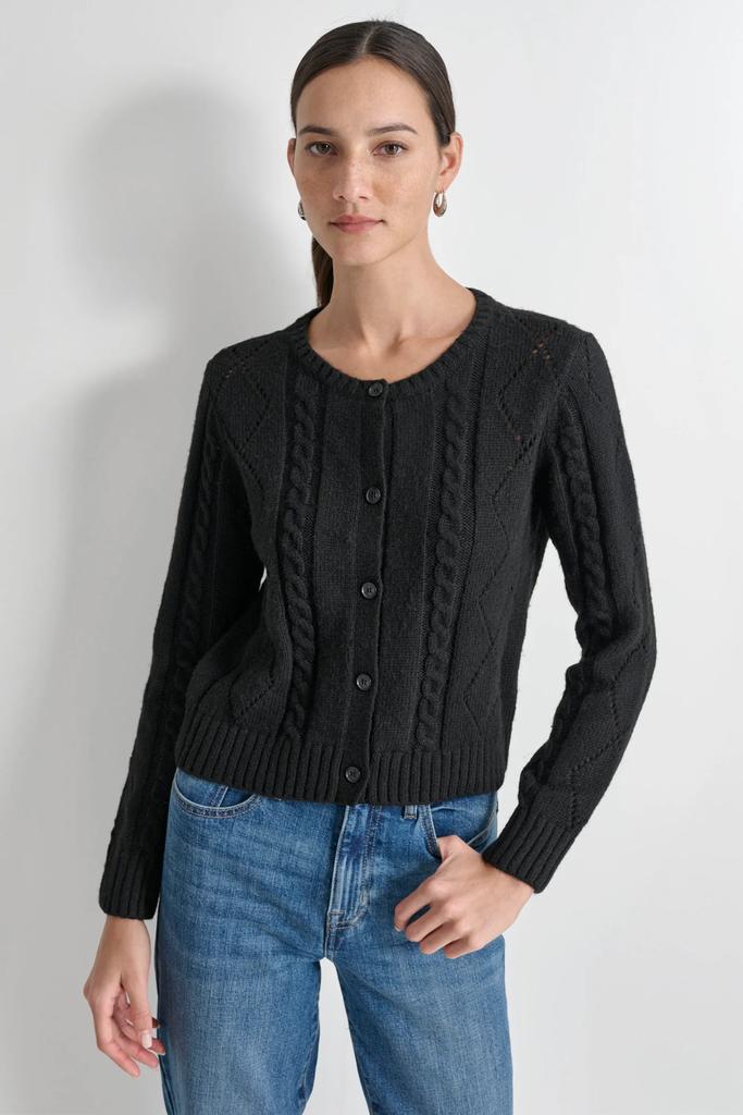 DKNY DIAMOND POINTELLE CARDIGAN