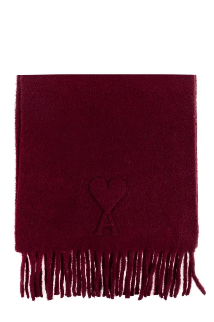 AMI Wool scarf with fringes 1