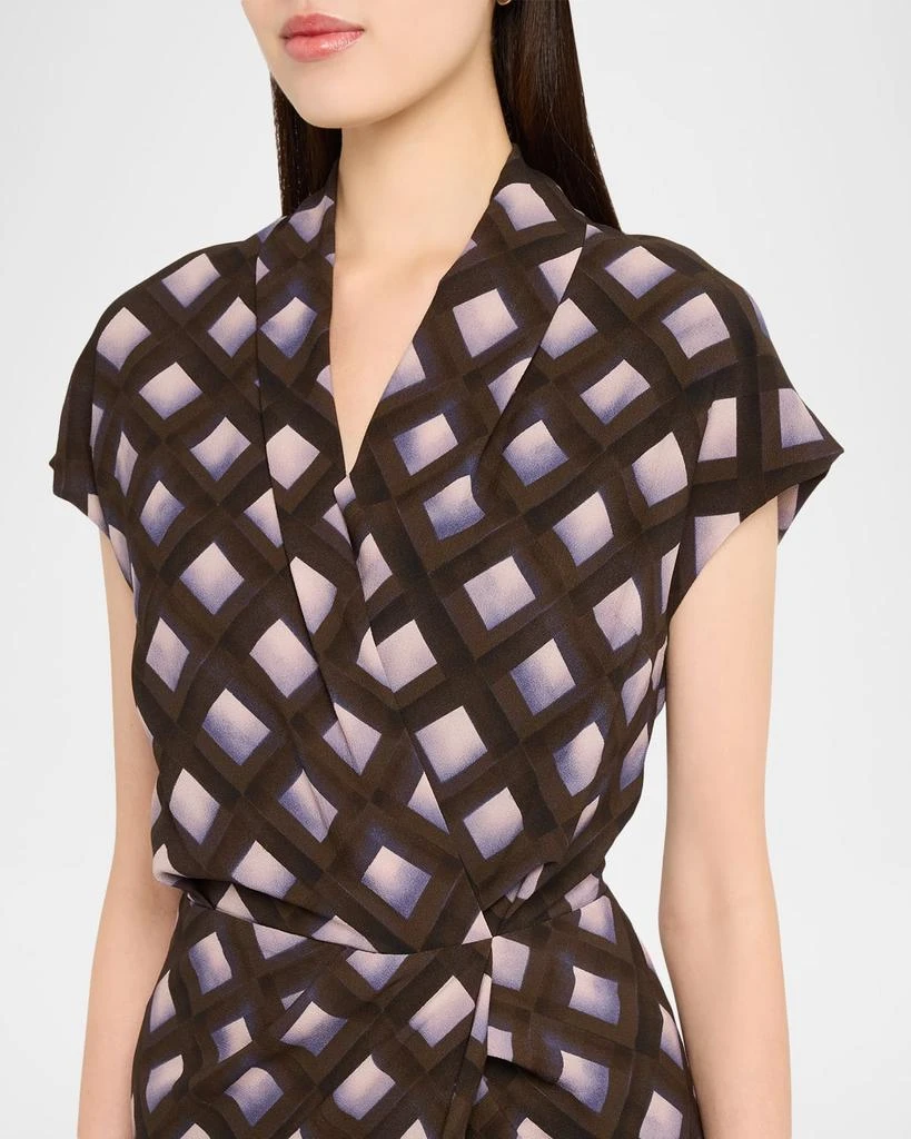 Dries Van Noten Dilian Abstract-Print Draped Midi Dress 5