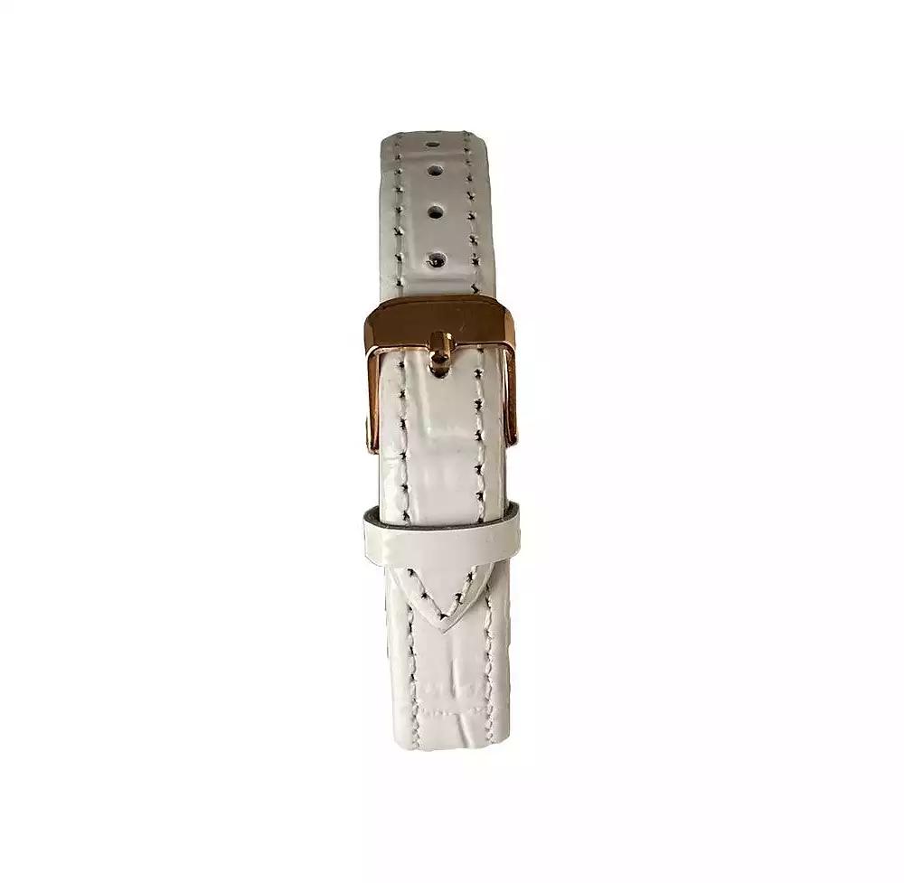 Peugeot Women 26 x 32mm Cushion Shape Watch with White Leather Band