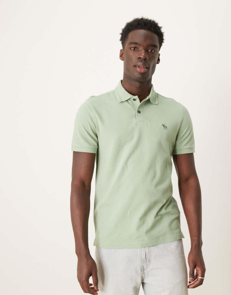 Abercrombie & Fitch Abercrombie & Fitch puff icon logo short sleeve polo in green