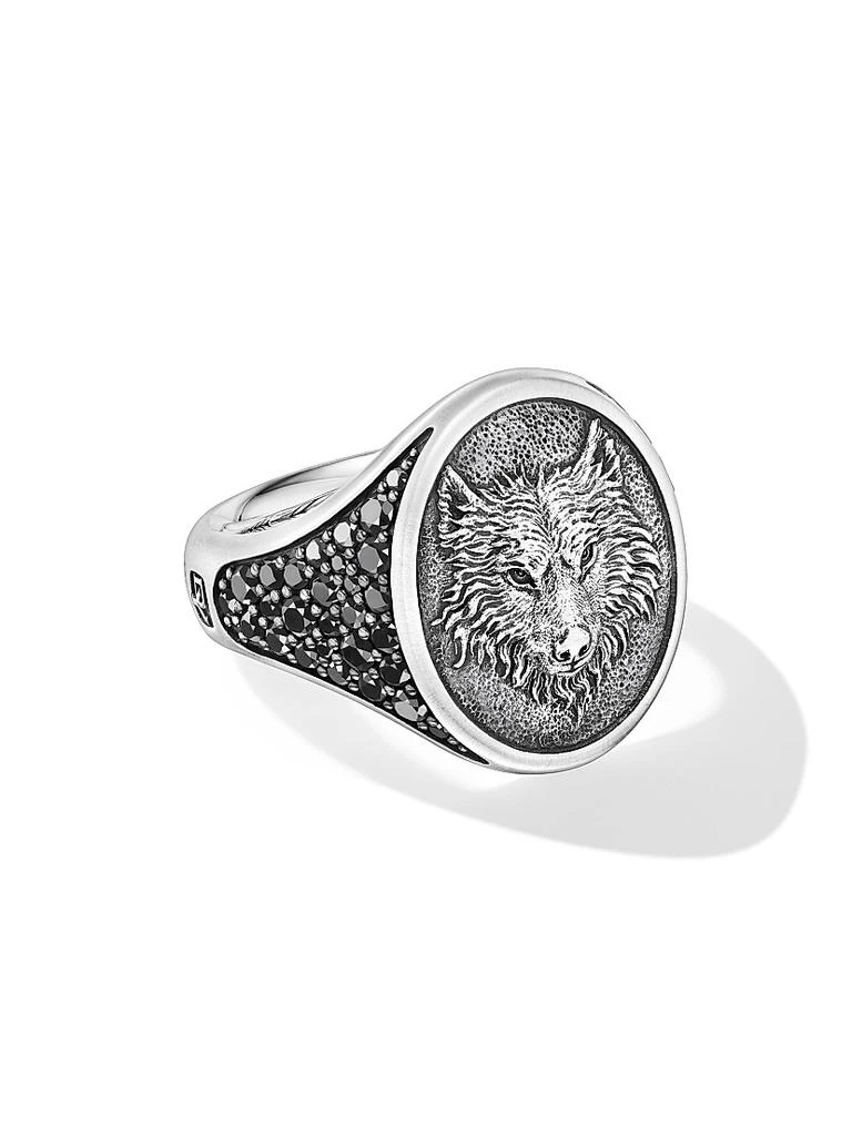 David Yurman Petrvs Wolf Signet Ring in Sterling Silver