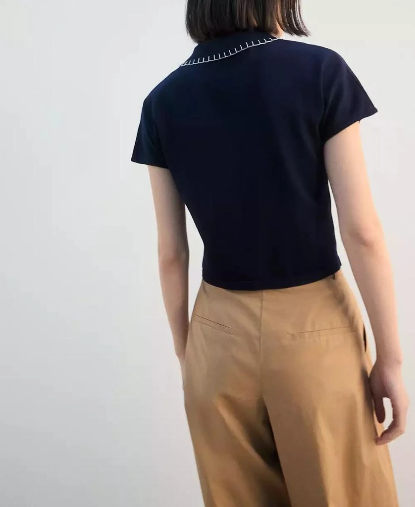 Mango Women
s Stitching Detail Polo Neck Sweater 4