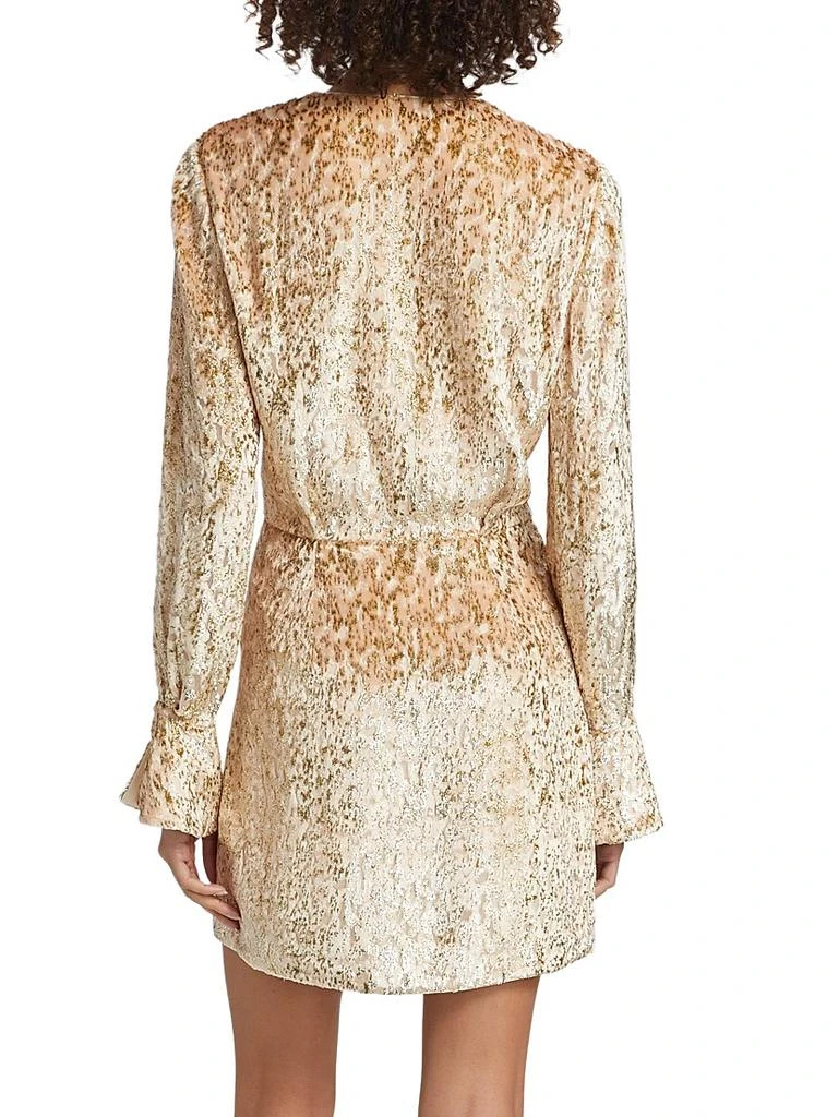 SIMKHAI Camryn Abstract Metallic Velvet Minidress 5