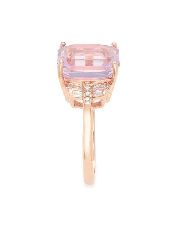 Effy 14K Rose Gold, 0.26 TCW Diamond & Kunzite Cocktail Ring 4