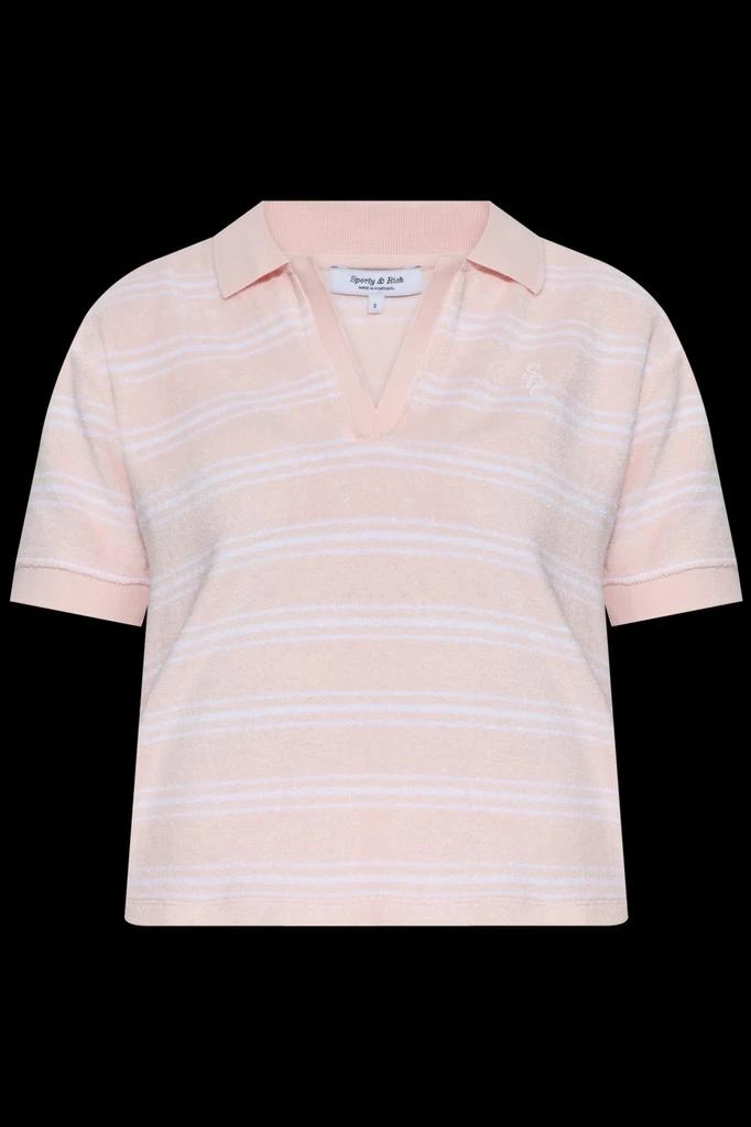 Sporty & Rich Sporty & Rich Striped Short-Sleeved Polo Top 1