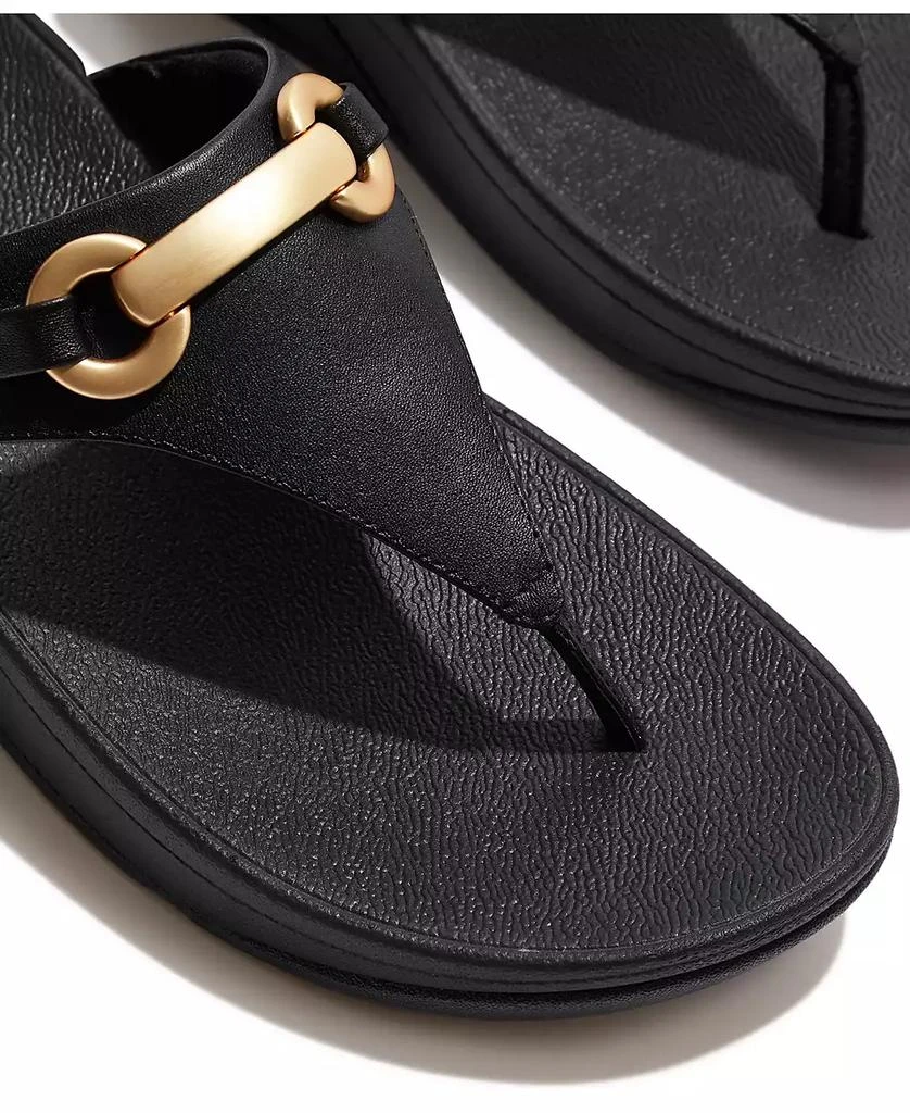 FitFlop Women's Lulu Chunky Snaffle Leather Toe-Post Sandals 9
