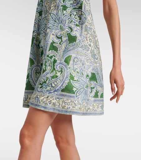 Zimmermann Ottie Swing paisley linen minidress - Dresses