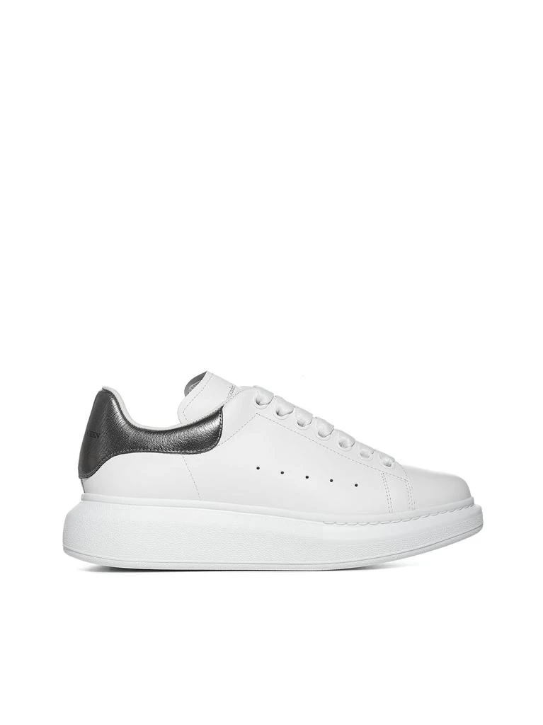 Alexander McQueen Oversized Sneakers In Leather With Contrasting Heel Tab 1