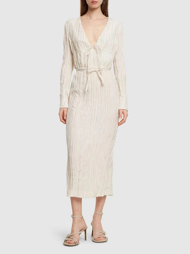 Altuzarra Carol Long Sleeve Satin Midi Dress 1