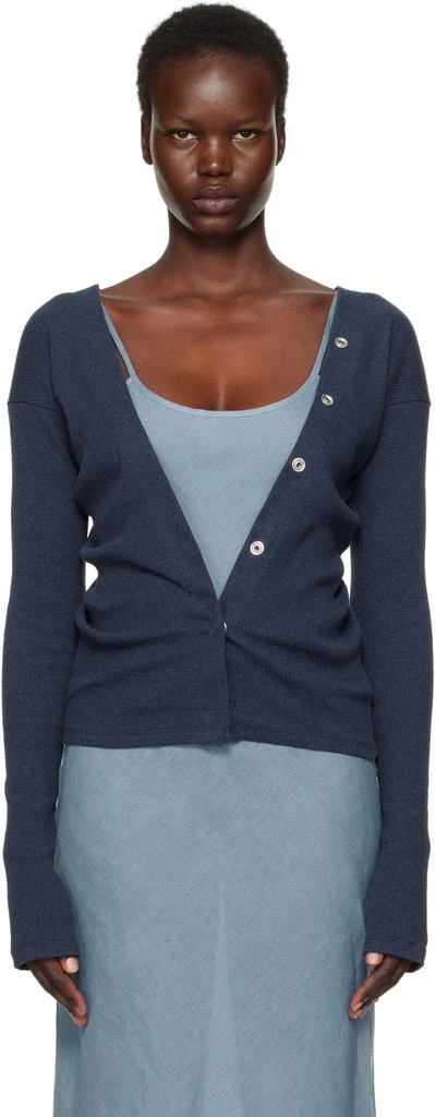 Baserange Blue Tav Snaps Cardigan 1