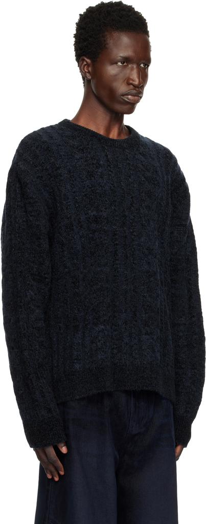Wooyoungmi Navy Cable Sweater
