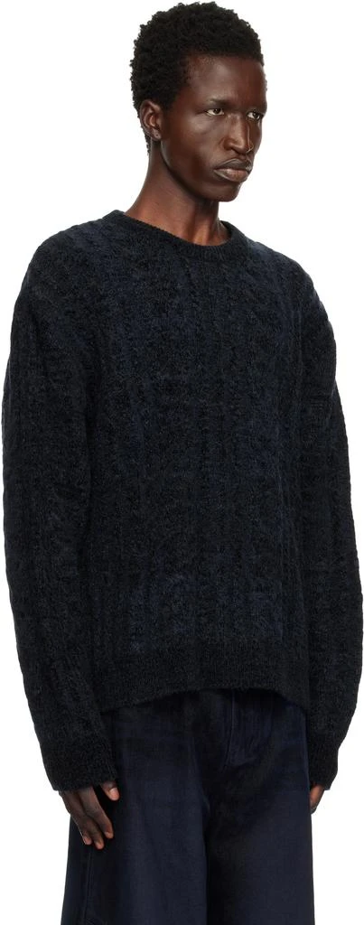 Wooyoungmi Navy Cable Sweater 2