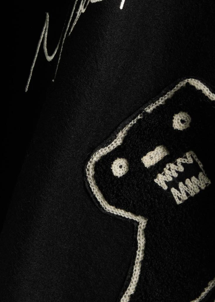 MKI Miyuki Zoku Appliquéd wool-blend and leather varsity jacket 5