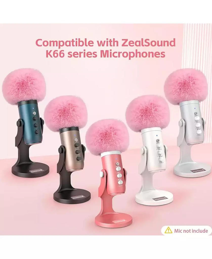 ZealSound USB Condenser Microphone k66 and d65p Furry Cover Bundle 7