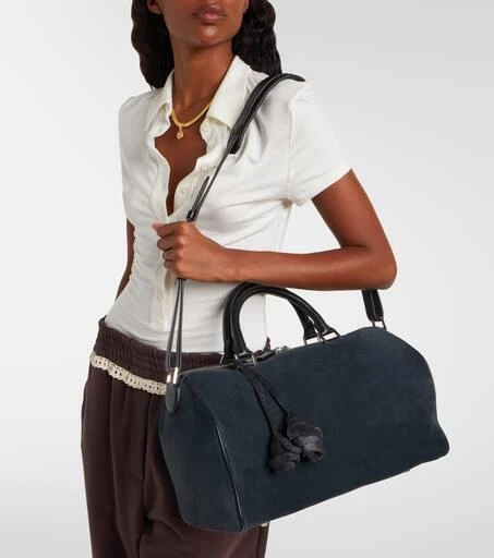 Magda Butrym Varsovia floral-appliqué suede duffel bag 6