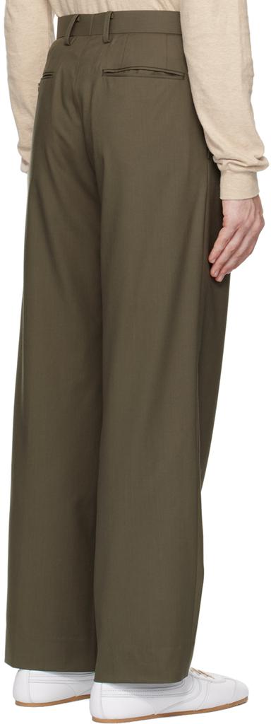 AURALEE Khaki Super Fine Tropical Wool Trousers - Pants