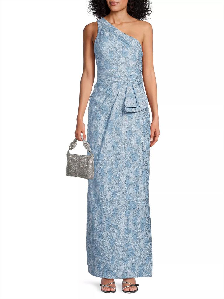 Aidan Mattox Textured Jacqaurd Column Gown