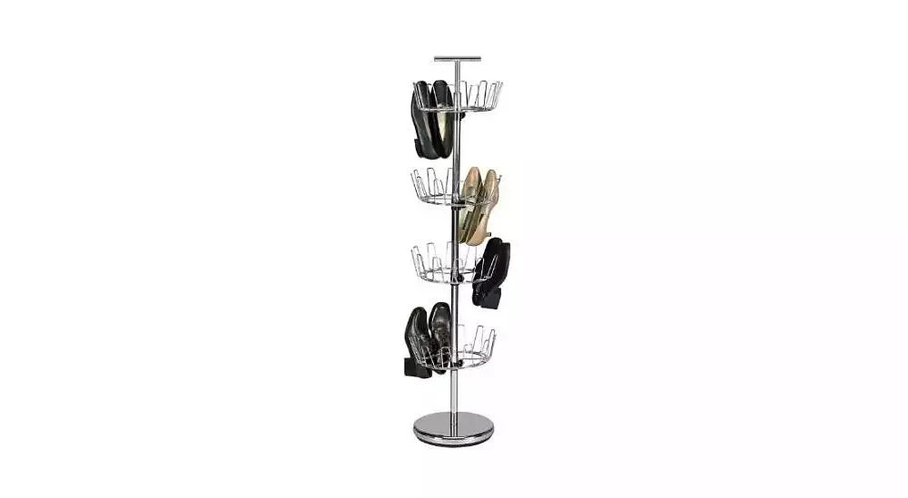 Slickblue 4-Tier Revolving Shoe Rack Tree - Rotating Storage Organizer for Easy Access