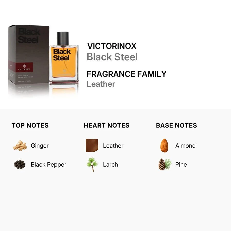 Swiss Army Victorinox Black Steel Mens EDT 3