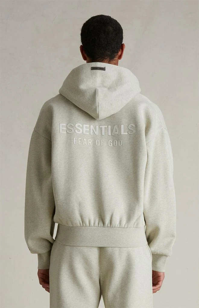 Essentials Heather Stone Classic Fleece Zip Up Hoodie 5