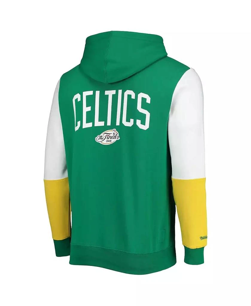 Mitchell & Ness Men's Kelly Green Boston Celtics Hardwood Classics 2008 NBA Finals Fusion 2.0 Colorblock Pullover Hoodie 3