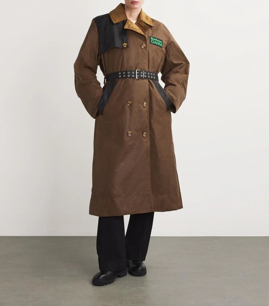 Barbour x GANNI Waxed Trench Coat 2