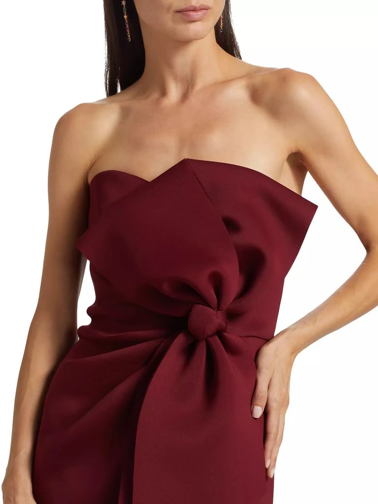 Badgley Mischka Bow-Detailed Strapless Cocktail Dress 6