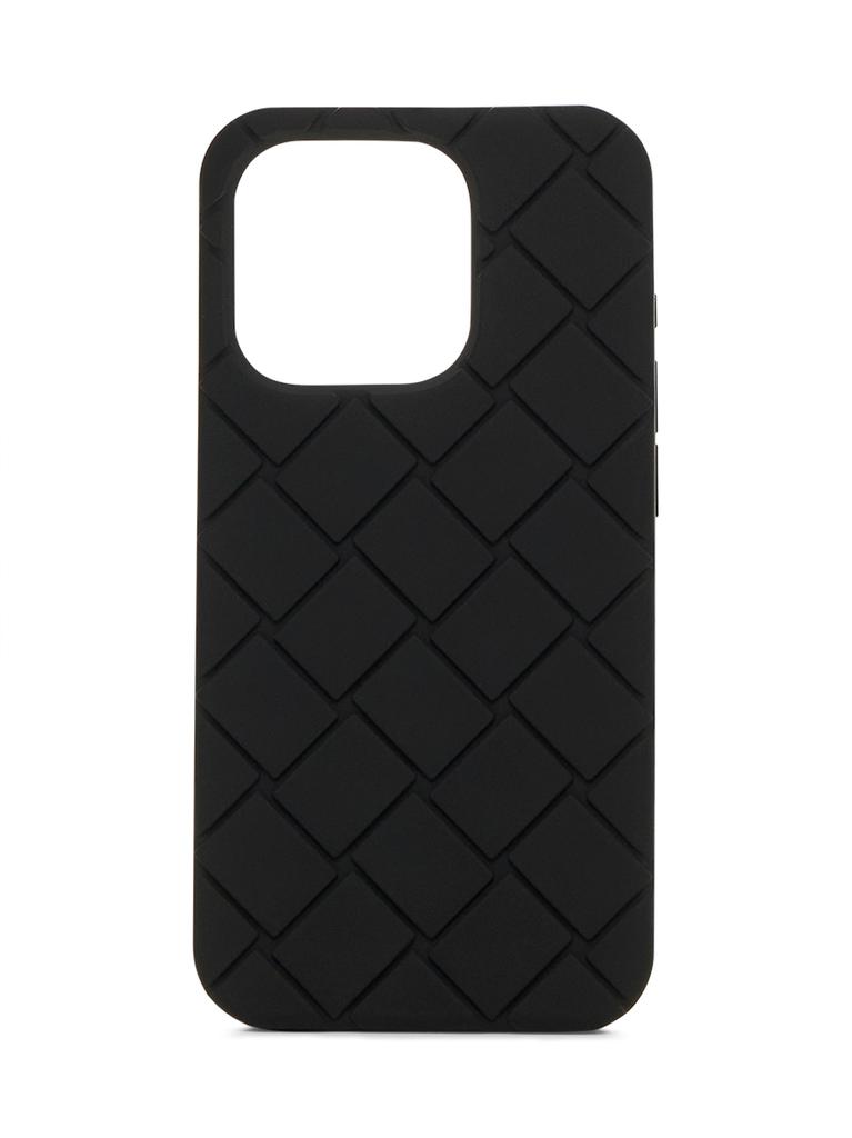 BOTTEGA VENETA ブラック iPhone15pro ケース Buy Bottega Veneta Black iPhone 15 Pro Case and Strap in Rubber
