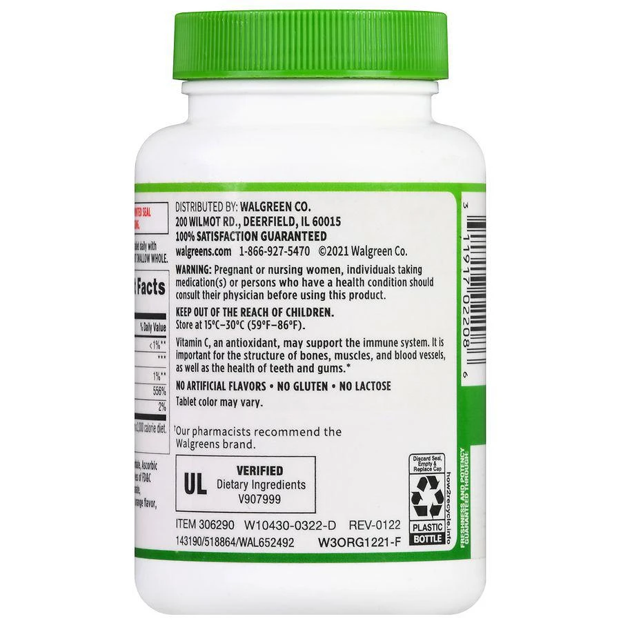 Walgreens Chewable Vitamin C 500 mg Tablets Natural Orange 4