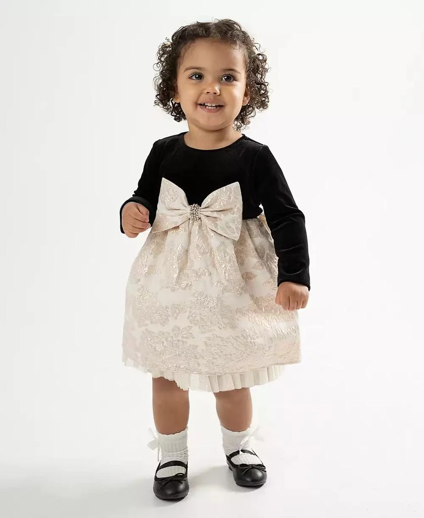 Rare Editions Baby Girl Velvet Brocade Social Dress 9