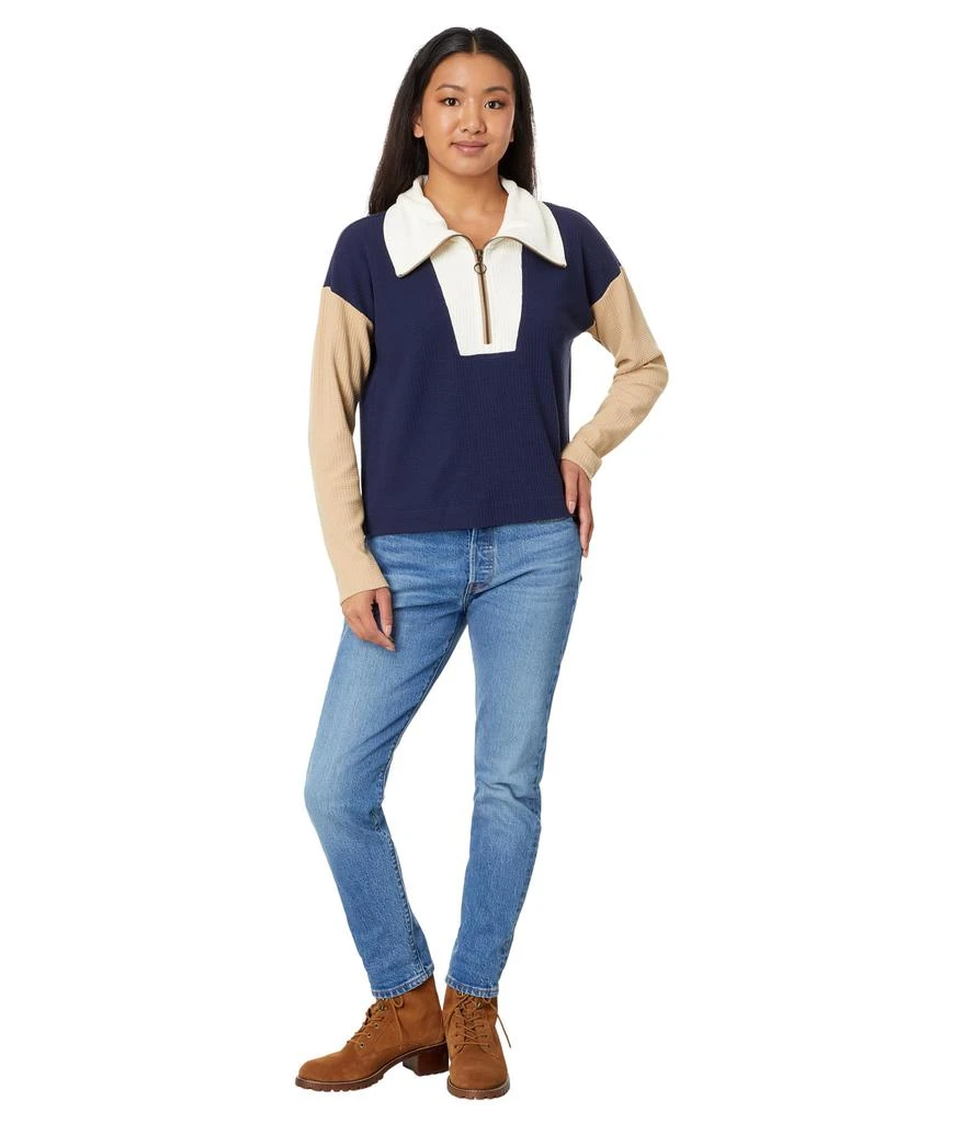 Lilla P Color-Block Waffle 1/2 Zip 4