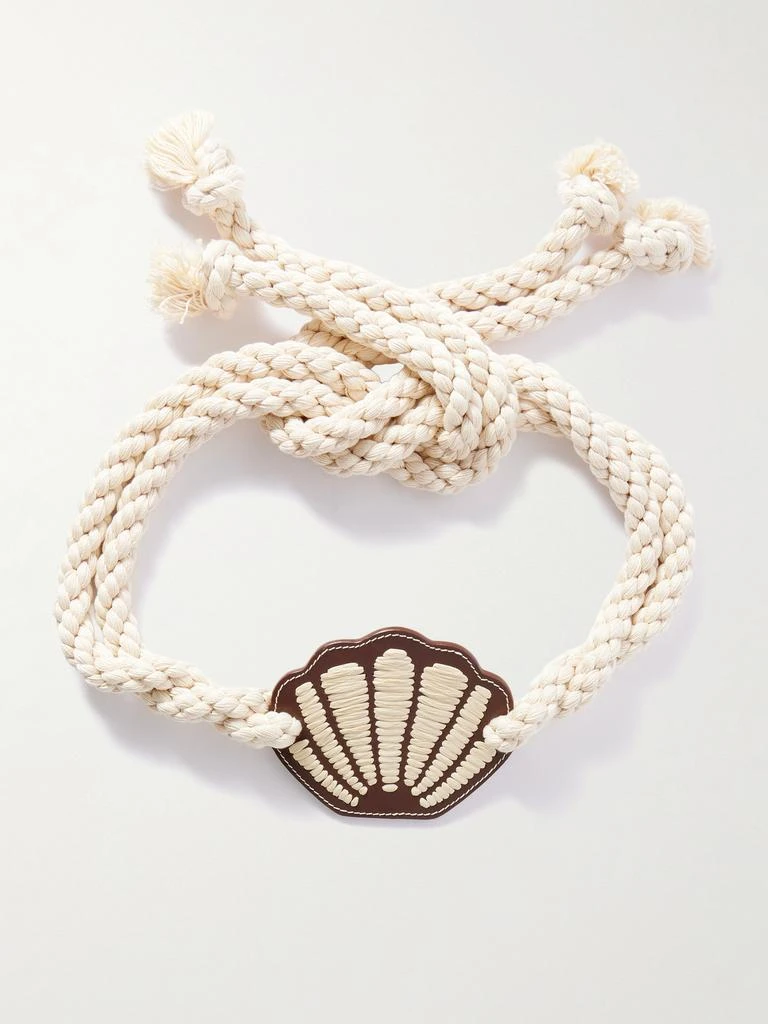 JOHANNA ORTIZ Movimiento Marítimo Leather-trimmed Cord Waist Belt