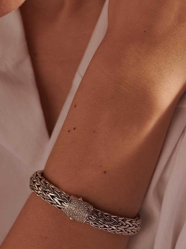 John Hardy Classic Chain Sterling Silver 
0.62 TCW Diamond Bracelet 2