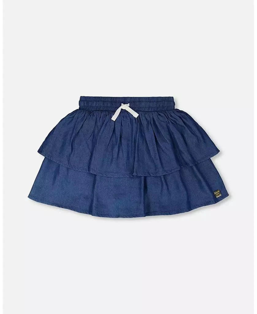 Deux par Deux Toddler Girls Blue Chambray Skort