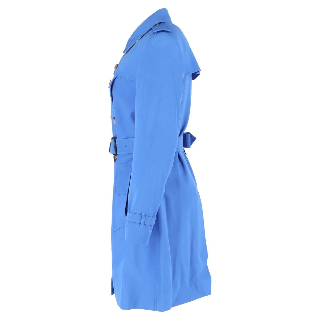 Burberry Double-Breasted Kensington Trench Coat in Blue Wool 2
