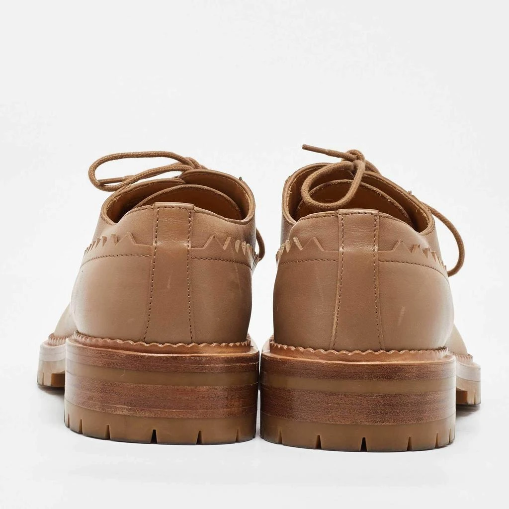 Hermes Tan Leather Oxfords Shop Hermes Camel Brown Leather Puzzle Lace up Oxfords Size  main image 4