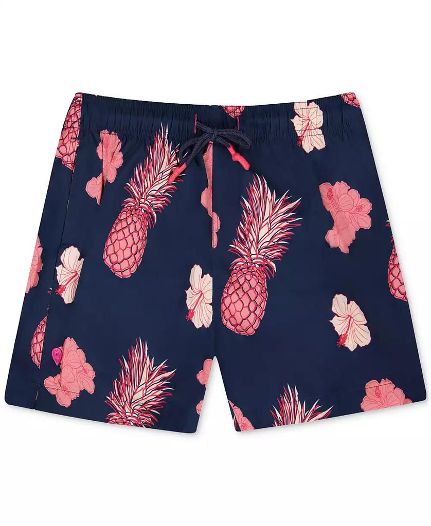 Sunset and Vines Men's Tropical-Pattern Woven Swim Trunks