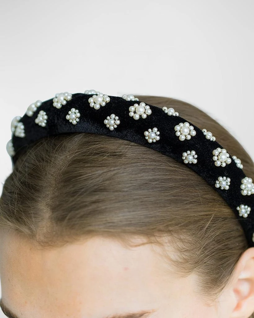 Jennifer Behr Margaret Pearly Velvet Headband 2